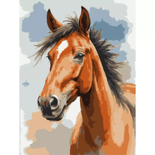 Картина по номерам Лошадь в свете 30x40