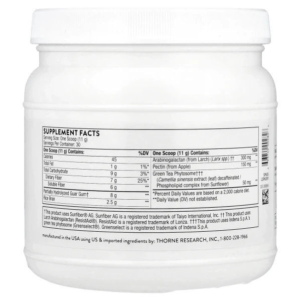 Харчові волокна Thorne Research (FiberMend) 330 г