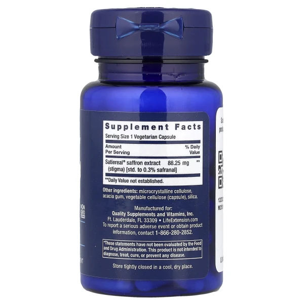 Экстракт шафрана Life Extension (Optimized Saffron with Satiereal) 60 капсул