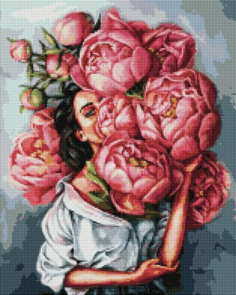Алмазна мозаїка В хмарі півоній ©Mykhailyshyna Daria 40x50 Brushme