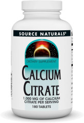 Кальцій цитрат, Calcium Citrate, Source Naturals, 1000 мг, 180 таблеток