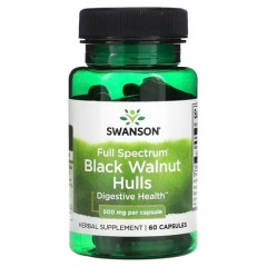 Екстракт оболонки чорного горіха повного спектру 500 мг Swanson (Full Spectrum Black Walnut Hulls) 60 капсул