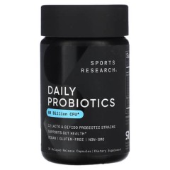 Пробиотики с пребиотиками 60 млрд КОЕ Sports Research (Daily Probiotics with Prebiotics) 30 капсул с медленным высвобождением