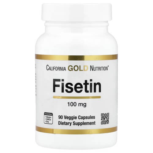 Физетин 100 мг Калифорния Gold Nutrition (Fisetin with Novusetin) 90 растительных капсул