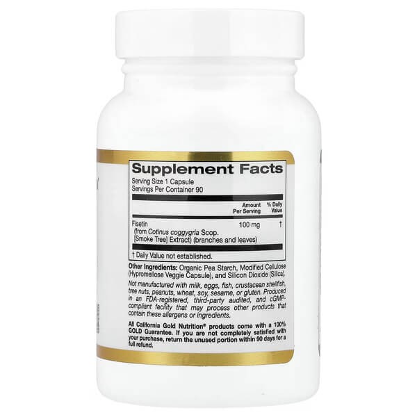 Физетин 100 мг Калифорния Gold Nutrition (Fisetin with Novusetin) 90 растительных капсул