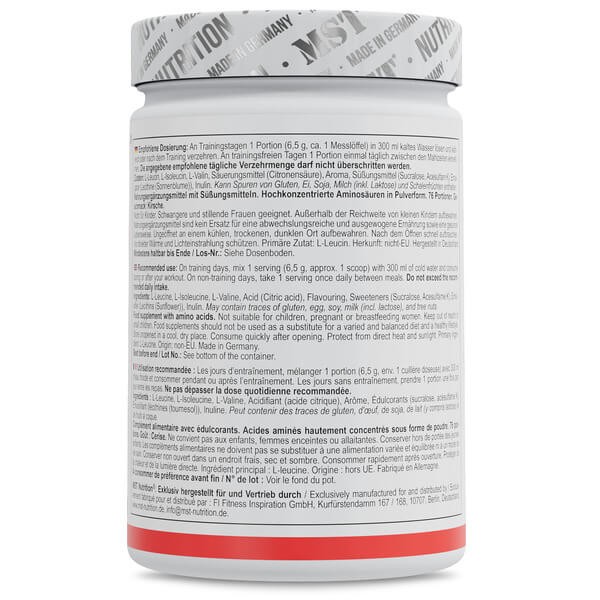 BCAA Zero MST nutrition (MST BCAA Zero) 500 г зі смаком вишні