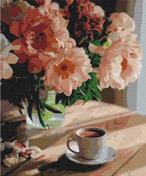 Картина за номерами Кава з запахом півоній  Brushme 40x50