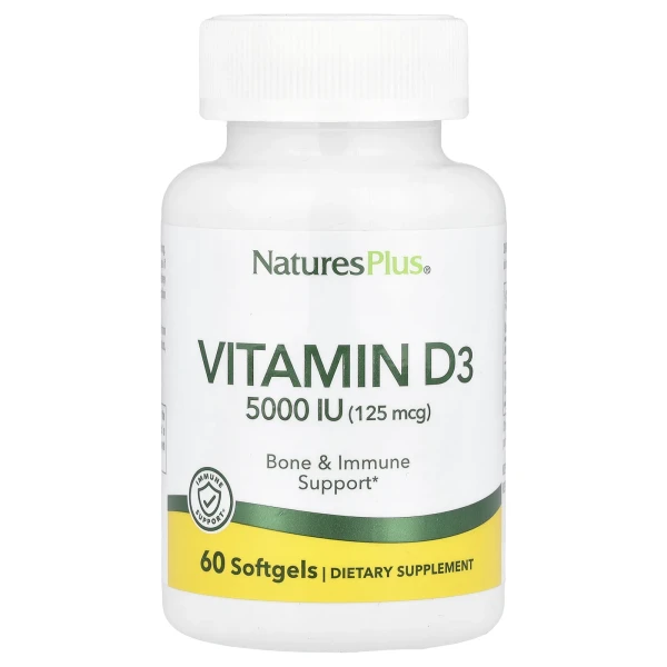 Вітамін D3 Nature's Plus (Vitamin D3) 5000 МО 60 капсул