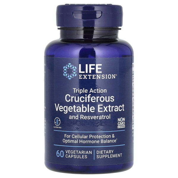 Экстракты овощей для поддержания баланса гормонов у женщин Life Extension 60 вегетарианских капсул