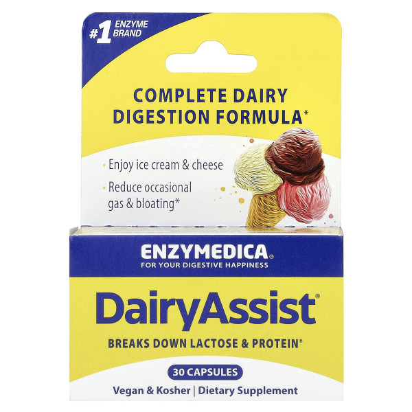 Ферменти для травлення лактози Enzymedica (DairyAssist) 30 капсул