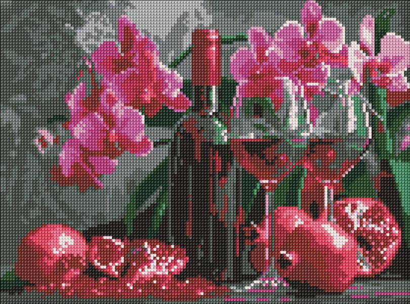 Алмазная мозаика/вышивка Гранатовое вино 30x40 Ideyka
