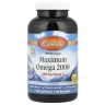 Carlson, Maximum Omega 2000, омега-3 кислоти з норвезької риби дикого вилову, натуральний лимонний смак, 2000 мг, 180 капсул (1000 мг у капсулі)