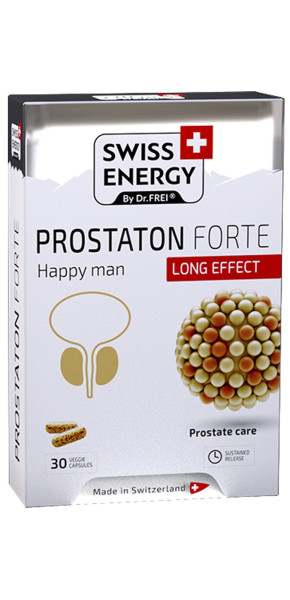 Поддержка простаты, Prostaton Forte, blister, Swiss Energy, комплекс продленного действия, 30 веганских капсул