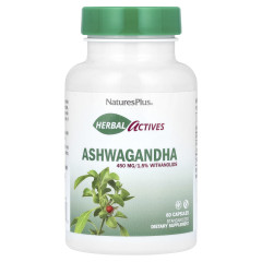 NaturesPlus, рослинні активні інгредієнти, ашваганда, 450 мг, 60 капсул