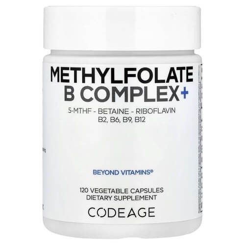 Метилфолат B-комплекс Codeage (Methylfolate B Complex+) 120 растительных капсул