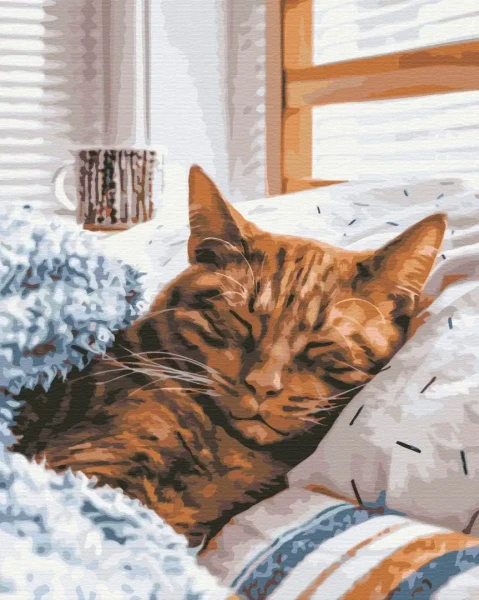 Картина за номерами Ранковий котик  Brushme 48x60