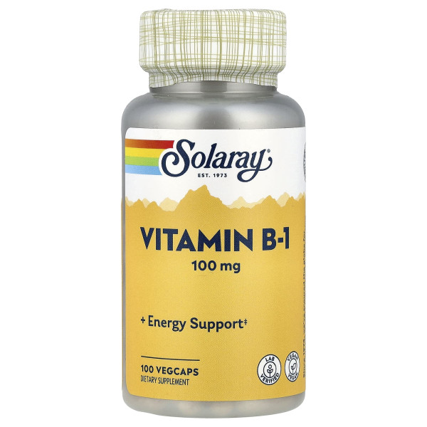 Solaray, Вітамін B-1, 100 мг, 100 VegCaps