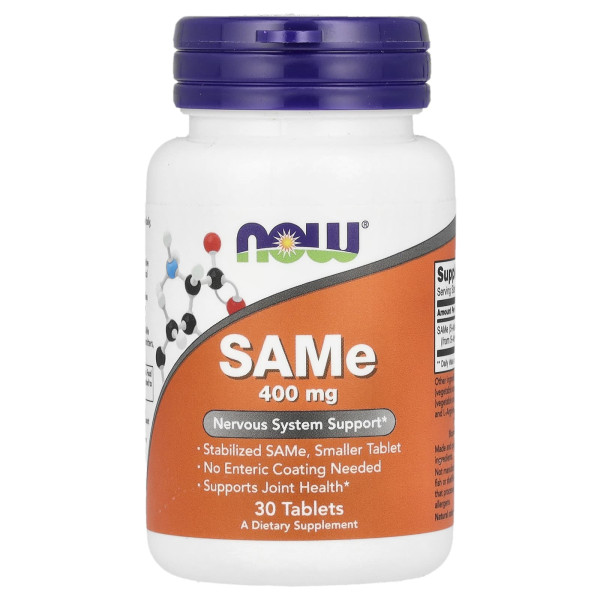 SAMe Now Foods (C-Аденозил-Л-метіонін) 400 мг 30 таблеток