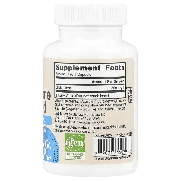 Відновлений глутатіон Jarrow Formulas (Glutathione Reduced) 500 мг 60 капсул