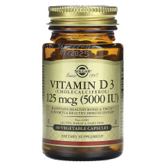 Вітамін D3 Solgar (Vitamin D3) 5000 МО 60 капсул