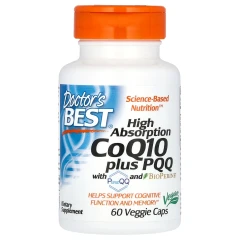 Коэнзим Q10 с высокой степенью поглощения с PQQ Doctor's Best (High Absorbnion CoQ10 + PQQ) 60 капсул