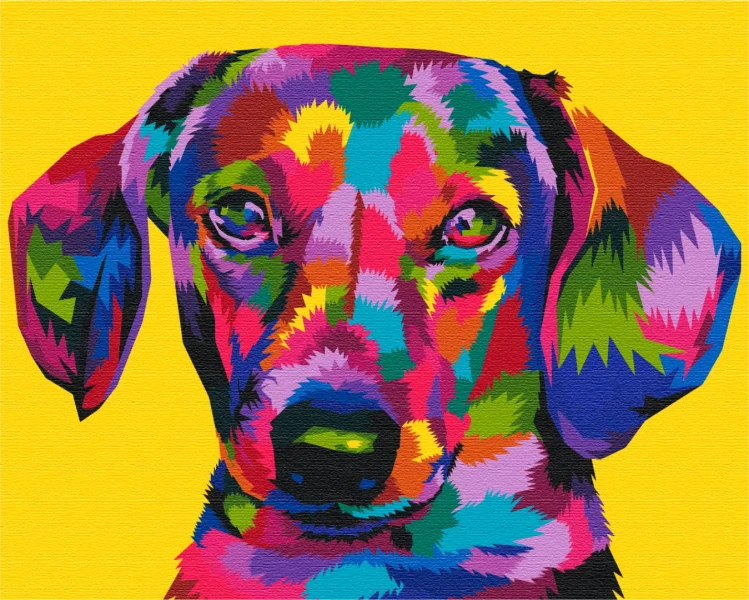 Картина за номерами Веселкова такса  Brushme 48x60