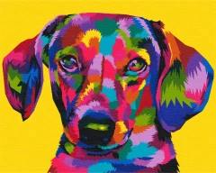 Картина по номерам Радужная такса Brushme 48x60