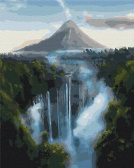 Картина за номерами Водоспад біля гір  Brushme 48x60