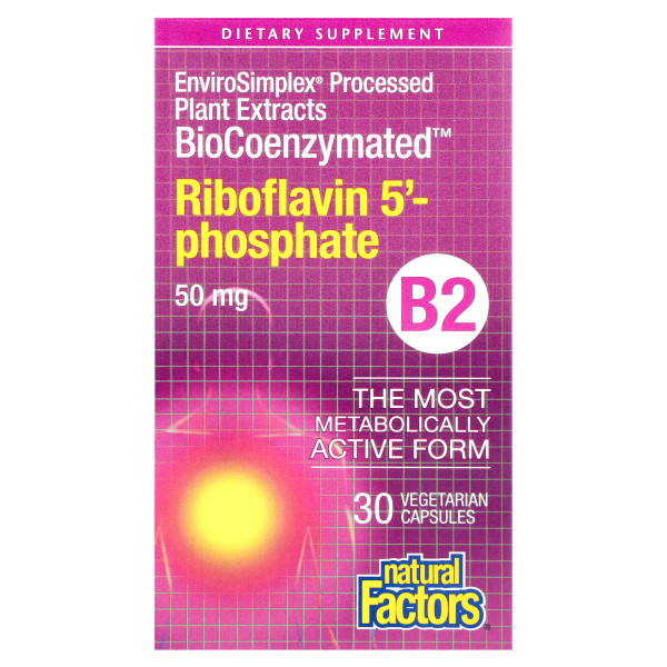 Рибофлавін 5 фосфат Natural Factors (Riboflavin Phosphate) 50 мг 30 капсул