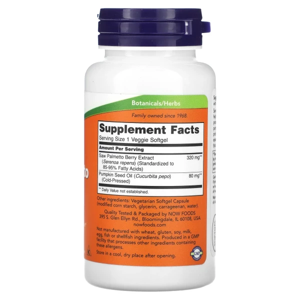 Со Пальметто екстракт Now Foods (Saw Palmetto Extract) 320 мг 90 капсул