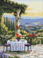 Алмазна мозаїка/вишивка Пейзаж Романтична вечеря 30x40 Ideyka