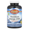 Carlson, Maximum Omega 2000, омега-3 кислоти з норвезької риби дикого вилову, натуральний лимонний смак, 2000 мг, 90 капсул (1000 мг у капсулі)