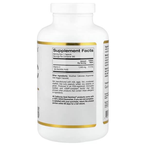 Витамин C 1000 мг Калифорния Gold Nutrition (Vitamin C) 365 растительных капсул