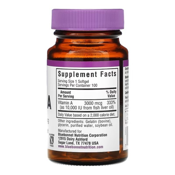 Вітамін А 3000 мкг Bluebonnet (Vitamin A) 100 капсул