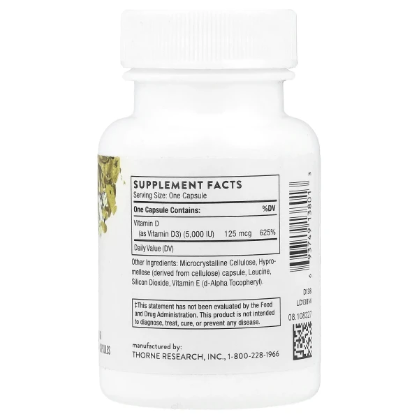 Вітамін D3 Thorne (Vitamin D3) 5000 МО 60 капсул