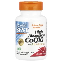 Коензим Q10 з високим ступенем поглинання та біоперином Doctor's Best (High Absorbnion CoQ10 with Bioperine) 60 капсул