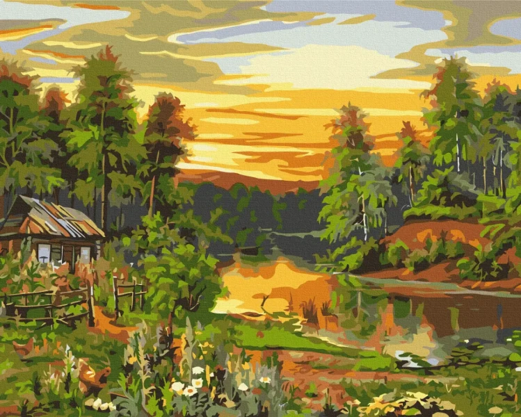 Преміум картина за номерами Атмосферний схід сонця Brushme 40x50