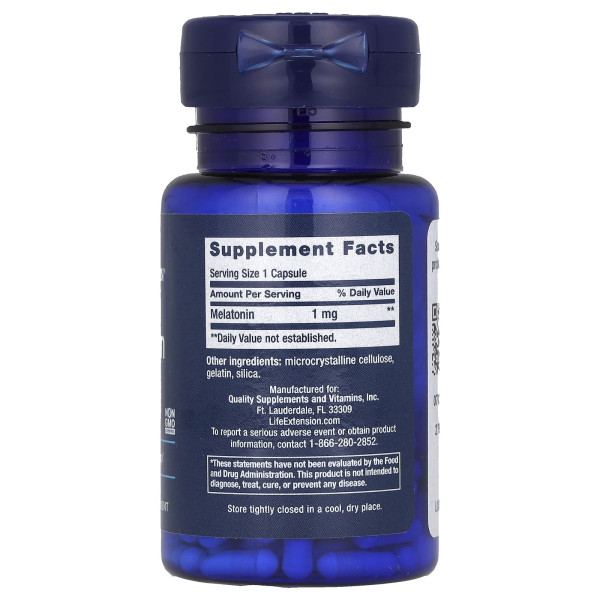 Мелатонін Life Extension (Melatonin) 1 мг 60 капсул