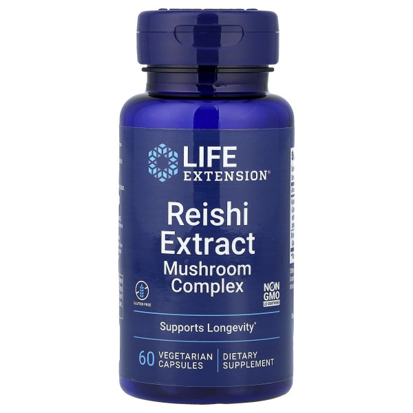 Грибы рейши Life Extension (Reishi) 60 вегетарианских капсул