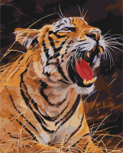 Картина по номерам Рев тигра 40x50 Brushme