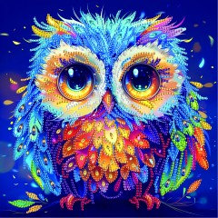 Алмазна мозаїка Кольорова сова 25 х 25 Brushme