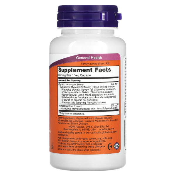 Зміцнення імунітету Now Foods (Mushroom Immune Renew) 90 капсул