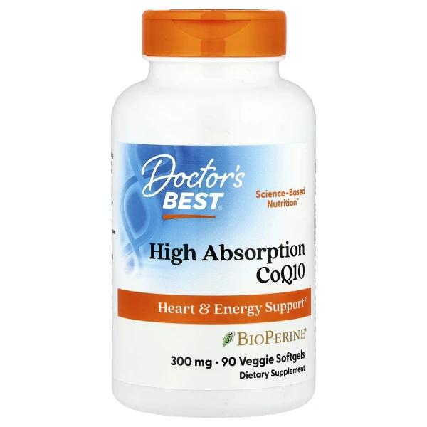 Коензим Q10 Doctor's Best з високим ступенем поглинання та біоперином (High Absorbnion CoQ10 with Bioperine) 90 капсул