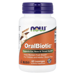 Пробіотик для здоров'я ЛОР-органів Now Foods (OralBiotic) 60 льодяників