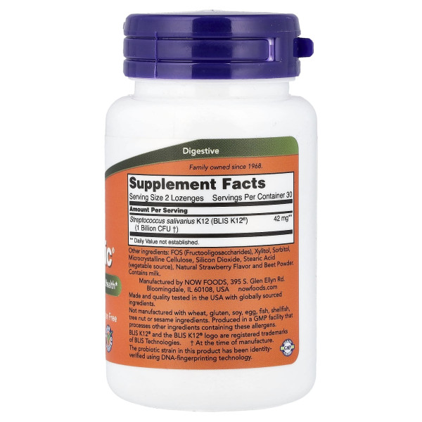 Пробіотик для здоров'я ЛОР-органів Now Foods (OralBiotic) 60 льодяників