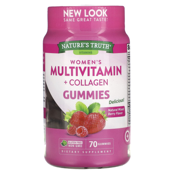 Мультивітаміни для жінок з колагеном Nature's Truth (Women's Multivitmain + Collagen) 70 жувальних цукерок зі смаком суміші ягід