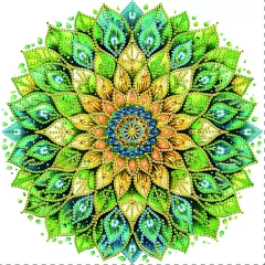 Алмазна мозаїка Синьо-зелена квітка 25x25 Brushme