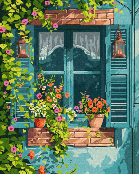 Картина за номерами Пейзаж Будинок у саду 40x50 см Ideyka