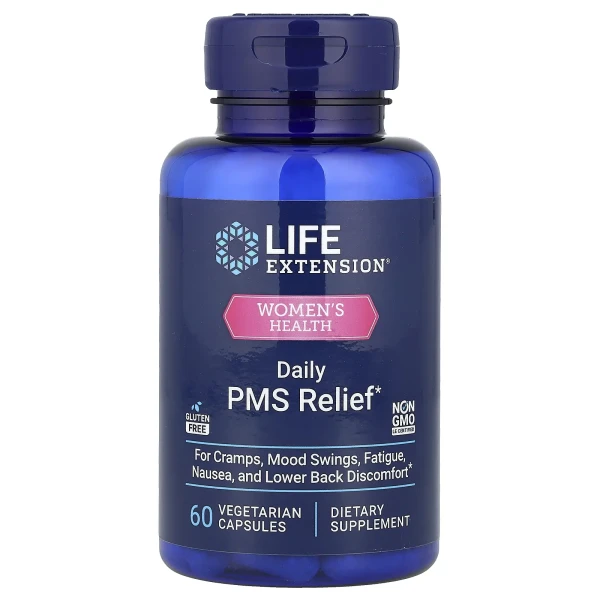 Life Extension, Women's Health, щоденне полегшення ПМС, 60 вегетаріанських капсул