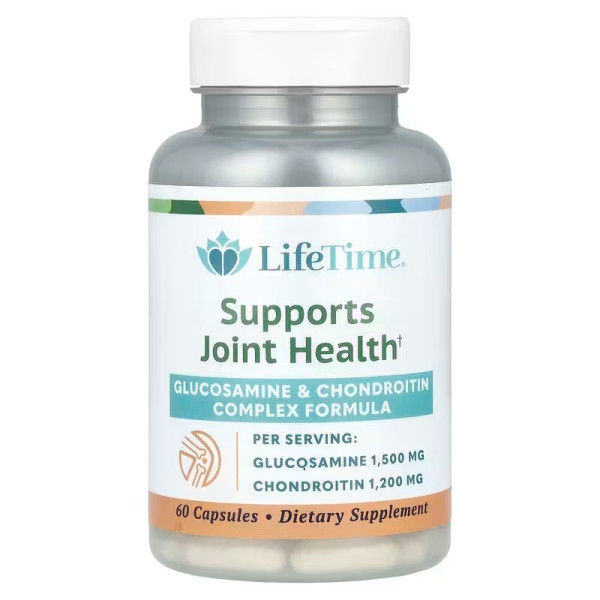 Глюкозамін хондроїтин, Glucosamine & Chondroitin, LifeTime Vitamins, 60 кап.
